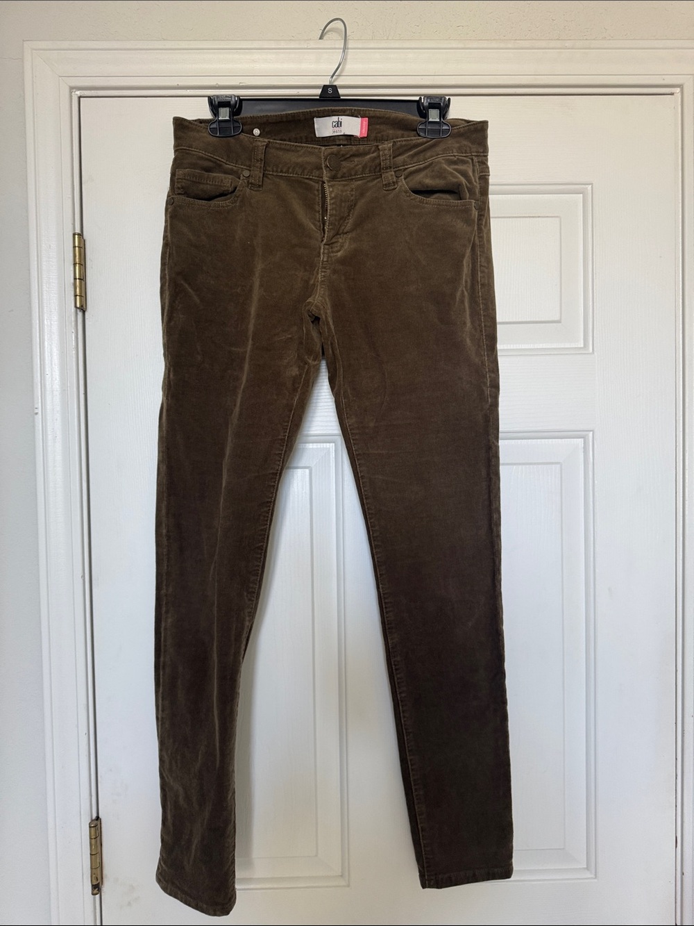 CAbi Olive-Tone Corduroy Skinny Pants